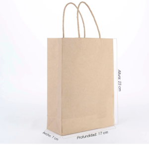 Bolsa de papel tipo Boutique # 2 KRAFT 17X23X7 CM (B3-P1-E4-A1)