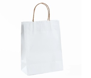 Bolsa de papel tipo Boutique # 3 BLANCO 21X26X10 CM (B3-P1-E3-A1)