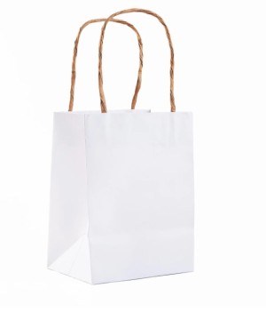 Bolsa de papel tipo Boutique # 1 BLANCO 12X16X9 CM (B3-P1-E3-A5)