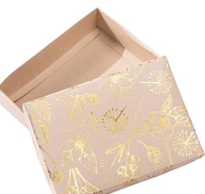 BASE Y TAPA 17X12X4 PREMIUM - FLORAL 1 CRUDO (B2-P2-E1-A2-F)